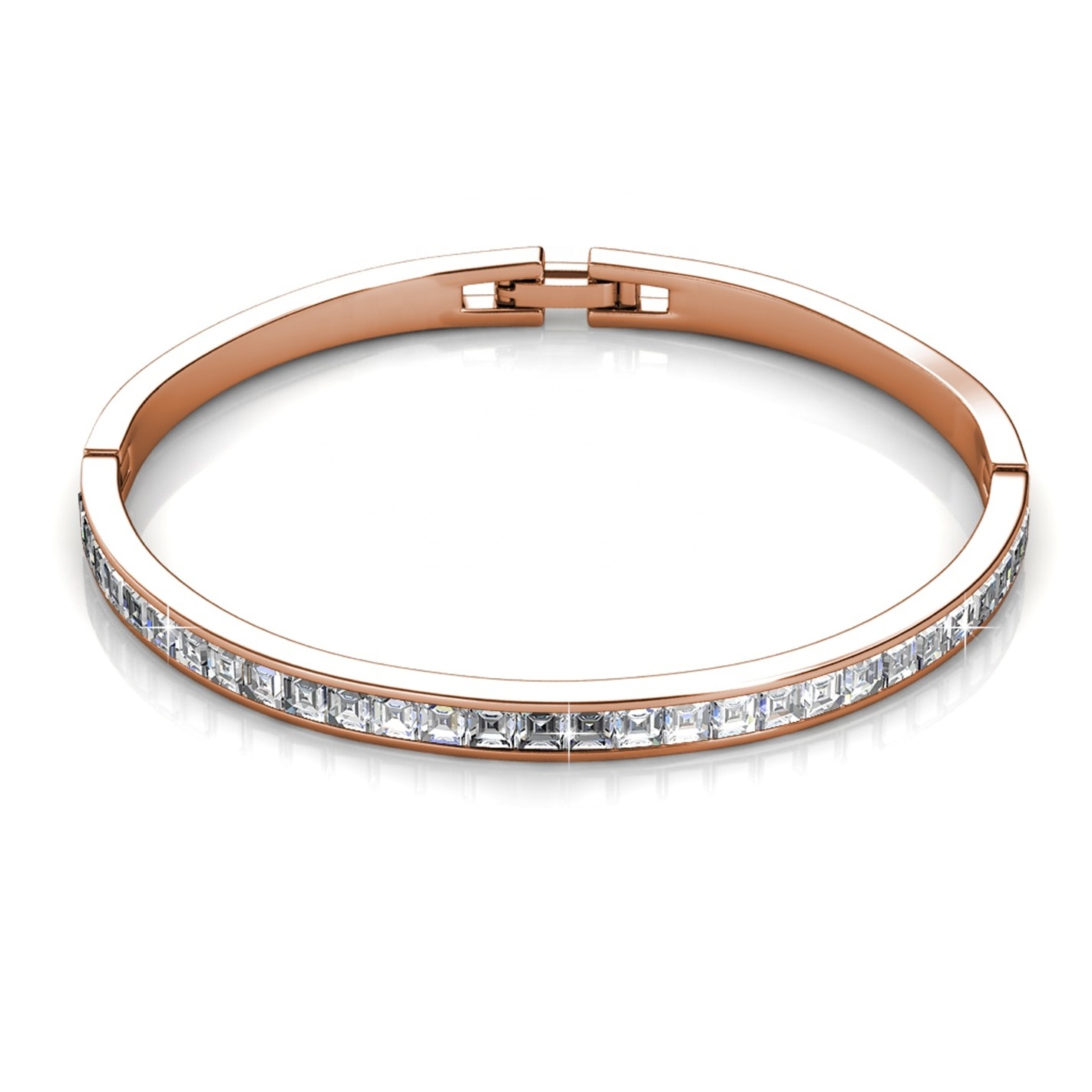 Destiny Jewellery Chic Bangle white gold plated bracelet bangle with crystal tennis bracelet Premium Grade Crystal from Austria