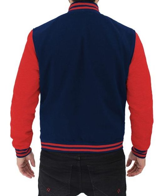 Navy Blue and Red Varsity Jacket Mens Letterman jacket