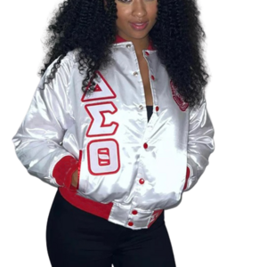 Sorority And Fraternity Greek Lettered Chenille Satin Letterman Baseball Varsity Satin  Jackets