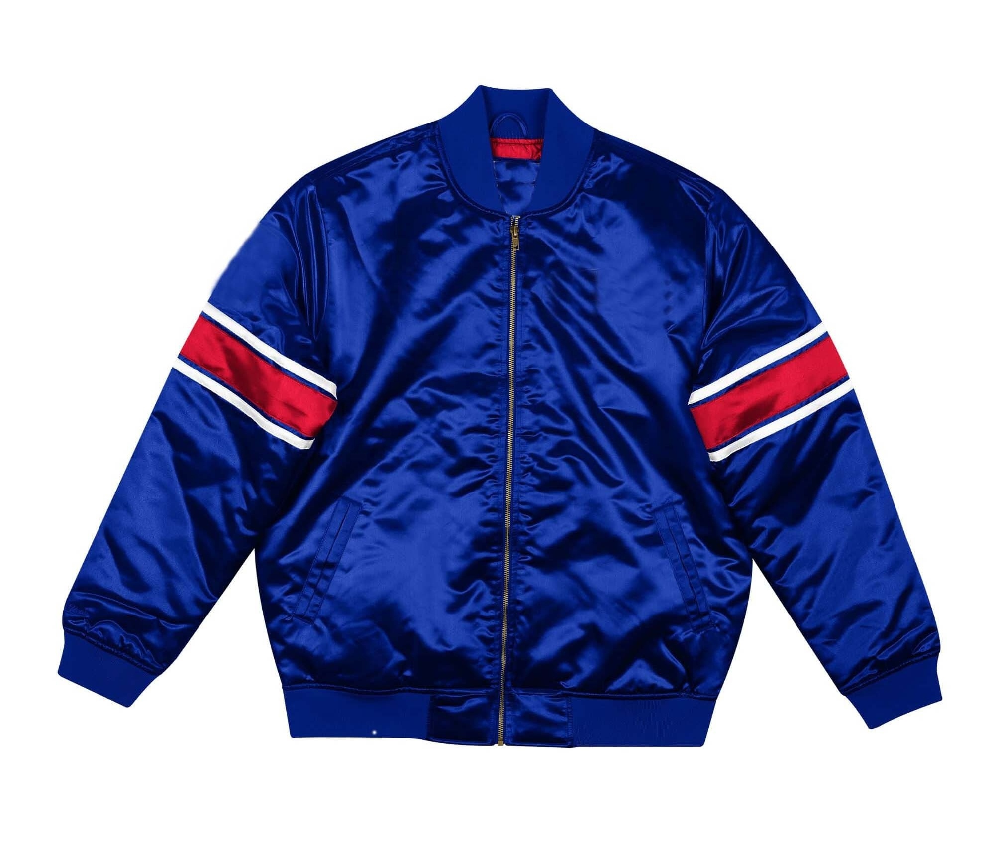 Custom bomber satin jacket letterman satin jacket,Royal blue satin baseball jacket