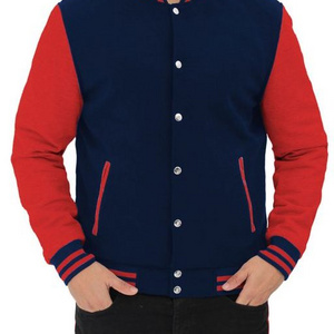 Navy Blue and Red Varsity Jacket Mens Letterman jacket