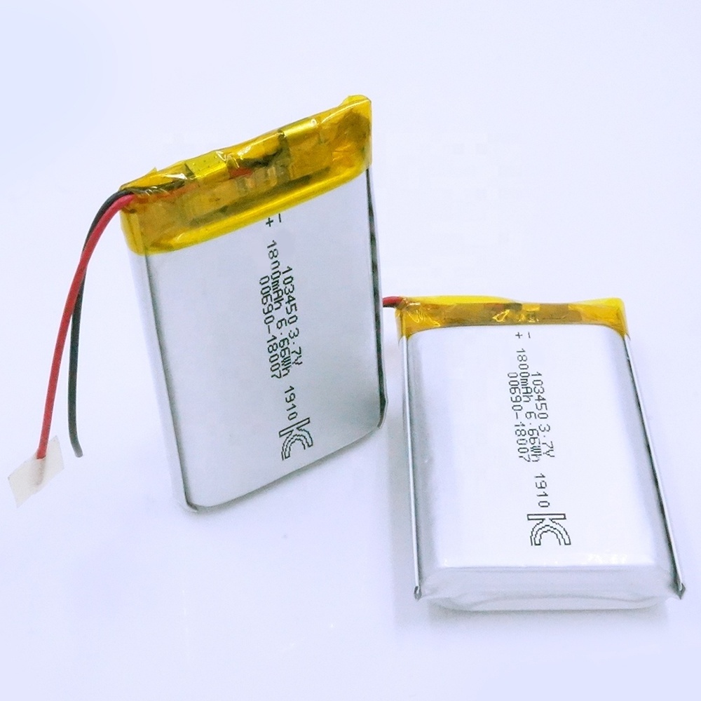 103450 3.7V 1800mAh 6.66Wh 702030 3.7v 300mah lipo battery 3.7 v lipo battery 2000mah lipo battery 3.7v 100mah yp401720