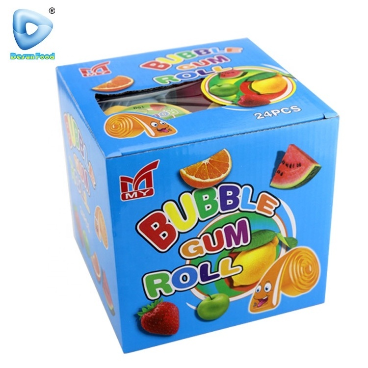 Hot selling sweet fruit flavor amazing crazy roll bubble gum