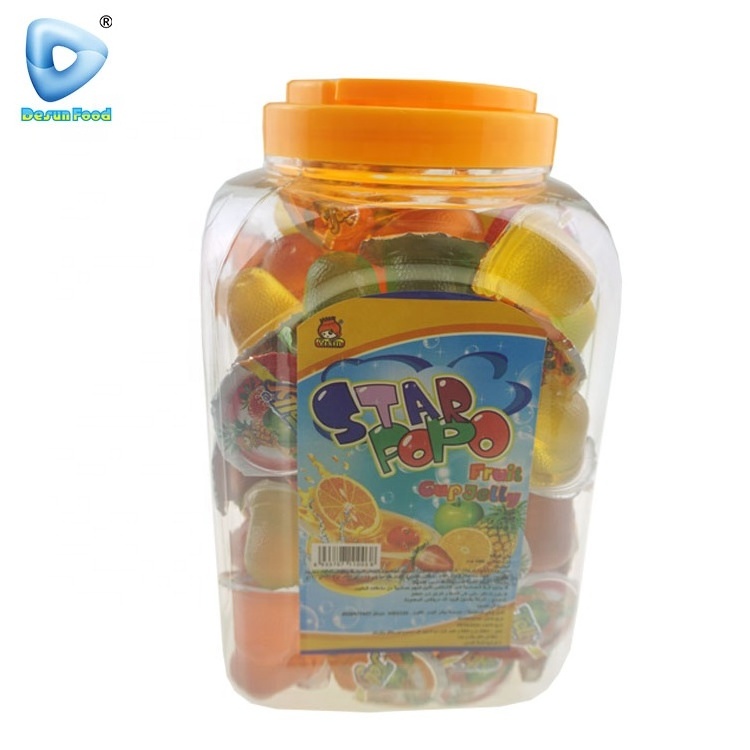 Colorful mini fruit cup jelly for kids