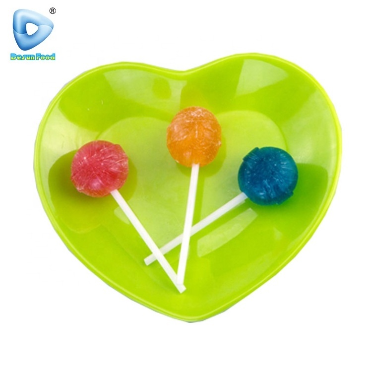 Hot Selling Colorful Fruit Flavor Big Bom Lollipop Candy With Bubble Gum