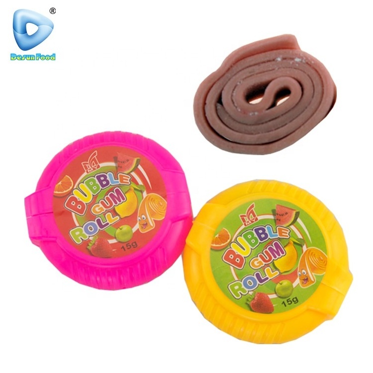 Hot selling sweet fruit flavor amazing crazy roll bubble gum