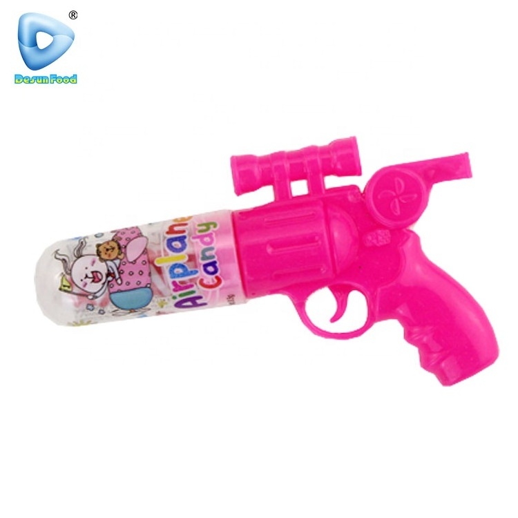 Hot Selling gun toy whistle sweet mix fruit flavor lollipop hard candy