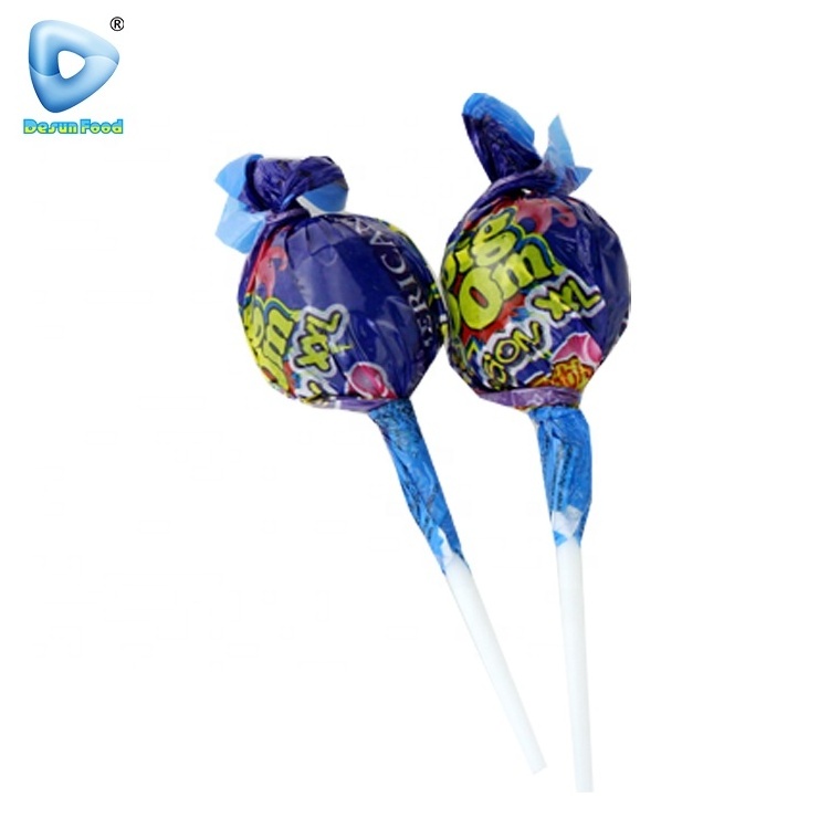 China Big bom fruity sweet bubble gum lollipop candy supplier