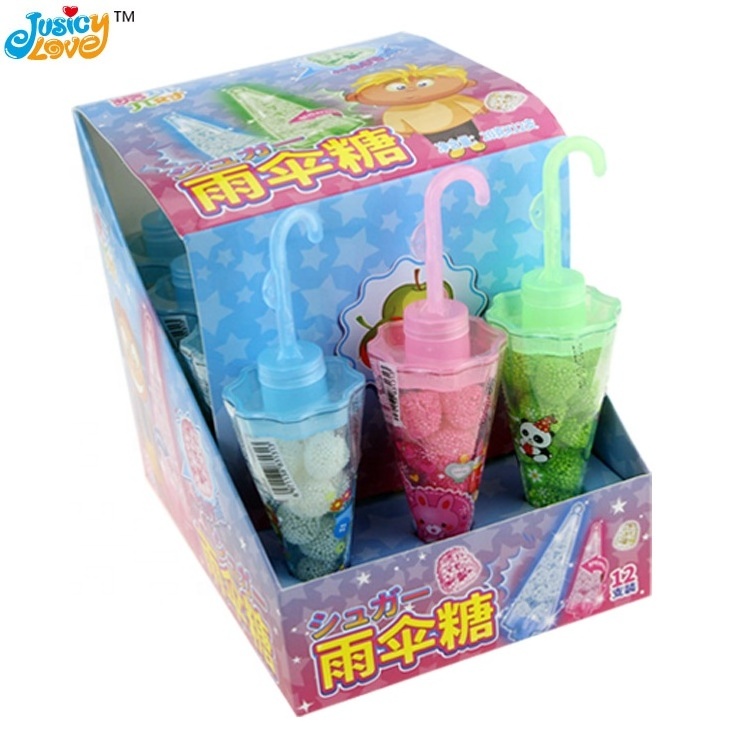 High quality wholesale colorful plastic umbrella toy jelly soft candy