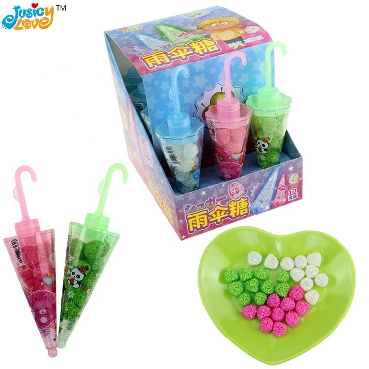 High quality wholesale colorful plastic umbrella toy jelly soft candy