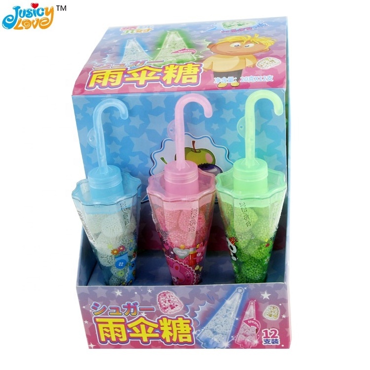 High quality wholesale colorful plastic umbrella toy jelly soft candy