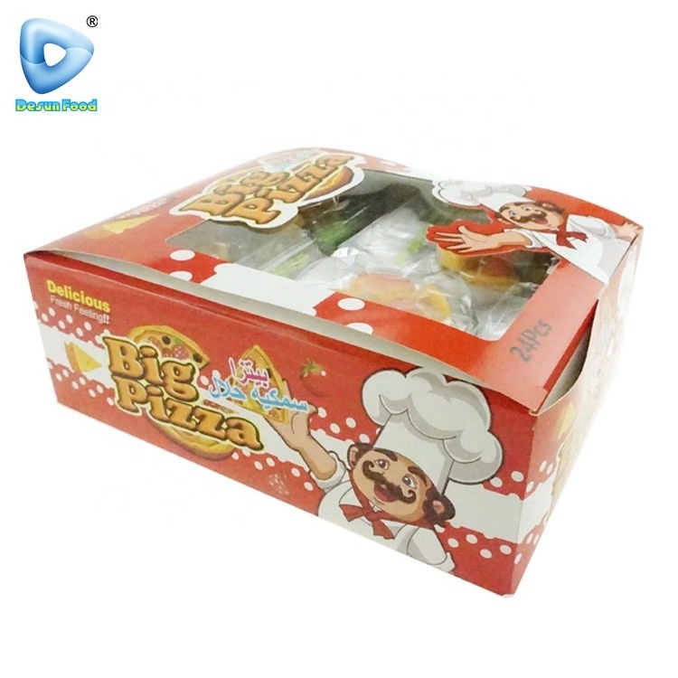 Hot selling halal pizza gummy candy with fork