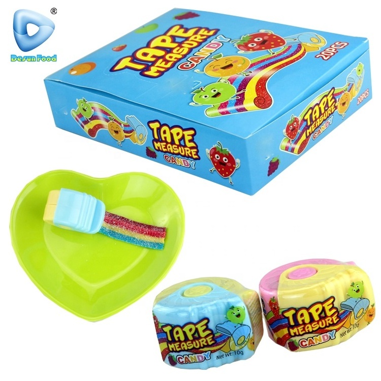 Wholesale custom tape measure rainbow roll gummy candy soft jelly candy