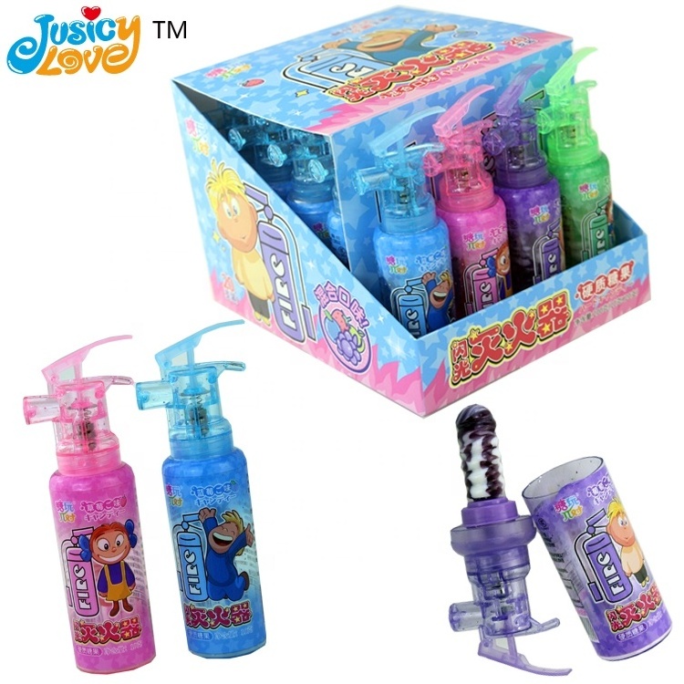 High-quality light up fire extinguisher swirl lollipop hard candy toys