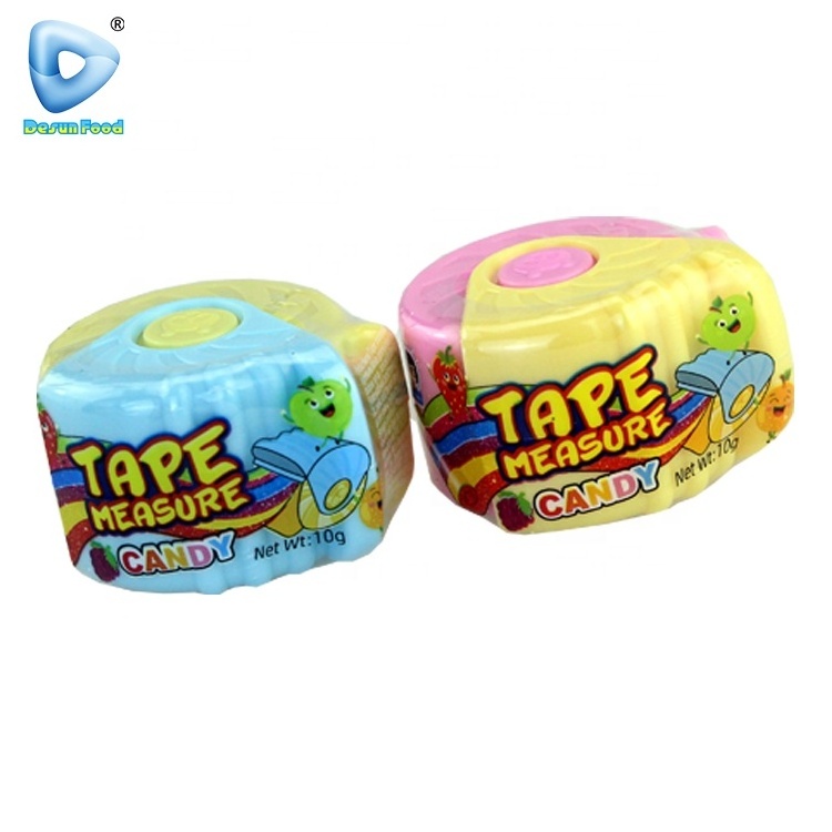 Wholesale custom tape measure rainbow roll gummy candy soft jelly candy