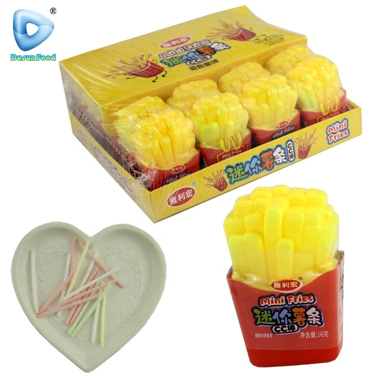 Hot Selling wholesale french fries shape fruity sweet cc stick candy