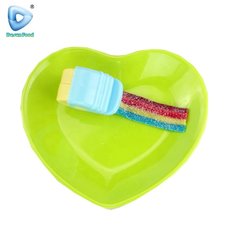 Wholesale custom tape measure rainbow roll gummy candy soft jelly candy