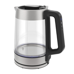 High quality 1.7L New design transparent electric glass kettle with tea infuser