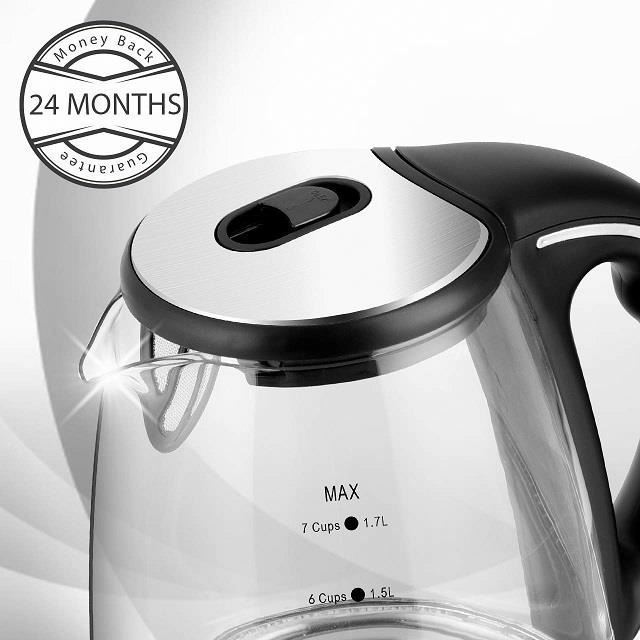 Customizable househotel cheap price 1.7L 220V digital control electric glass kettle for water