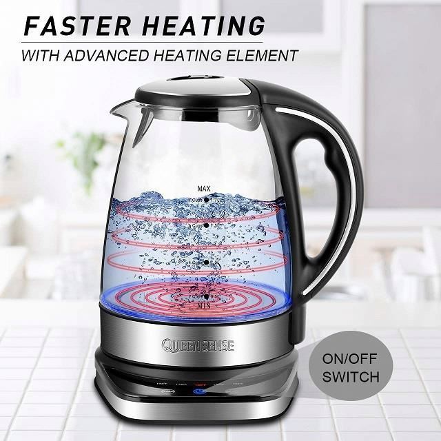 Customizable househotel cheap price 1.7L 220V digital control electric glass kettle for water