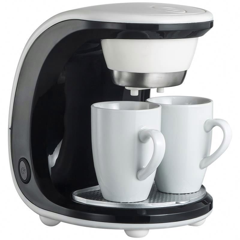 Home appliance 300ml 450w white color drip coffee maker with 2 white ceramic cup