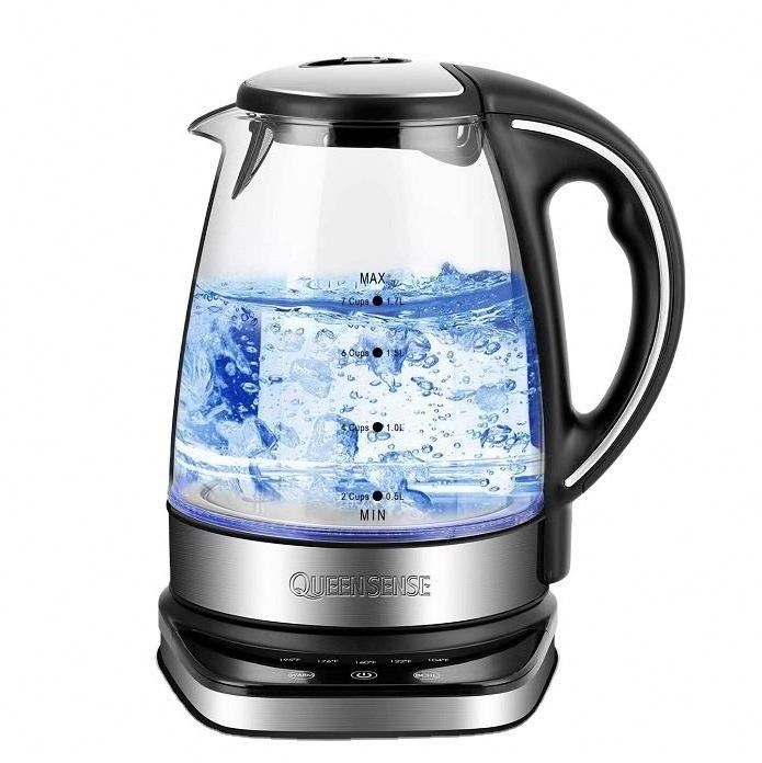 Customizable househotel cheap price 1.7L 220V digital control electric glass kettle for water