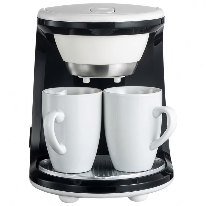 Home appliance 300ml 450w white color drip coffee maker with 2 white ceramic cup