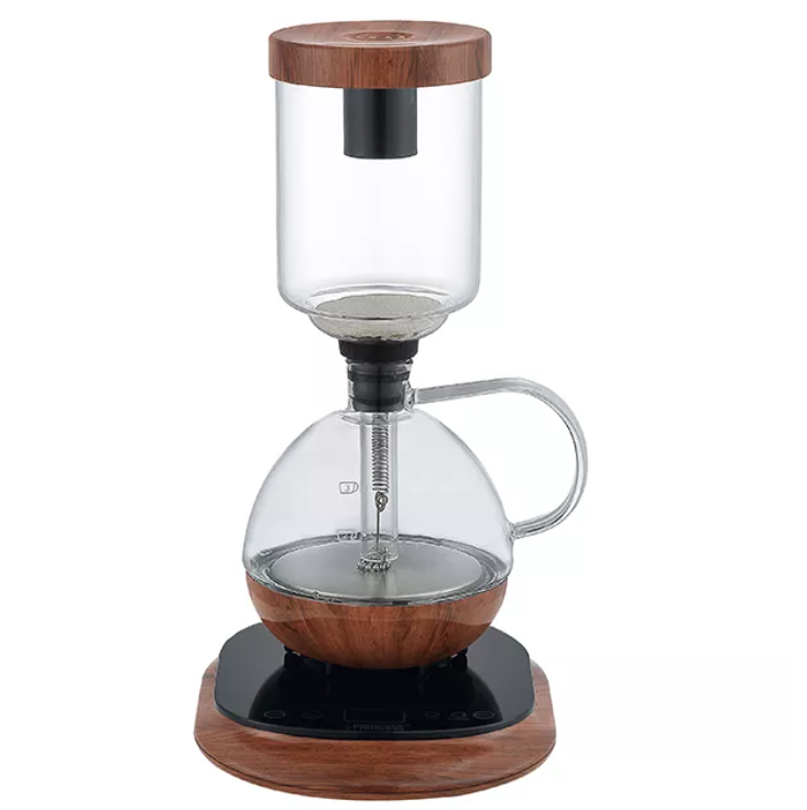 Home Kitchen Wooden  3cups Electric siphon espresso coffee maker coffee machine