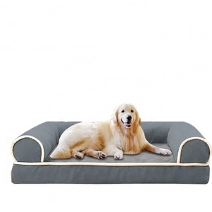 Luxury suede  Anti-Slip Bottom Waterproof Pet Bed High Grade Memory Foam Dog Pet Bed With zipper sofa style