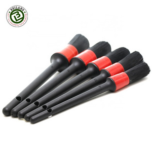 Black Plastic Handle Car Rim Cleaning Brush Set Auto Wash Dashboard Detailing Brush Kit