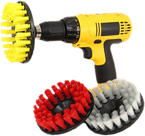 Drill attachment 5 inch brush nylon bristle all purpose cleaner scrubbing for car interiors leather plastic  carpet wheel