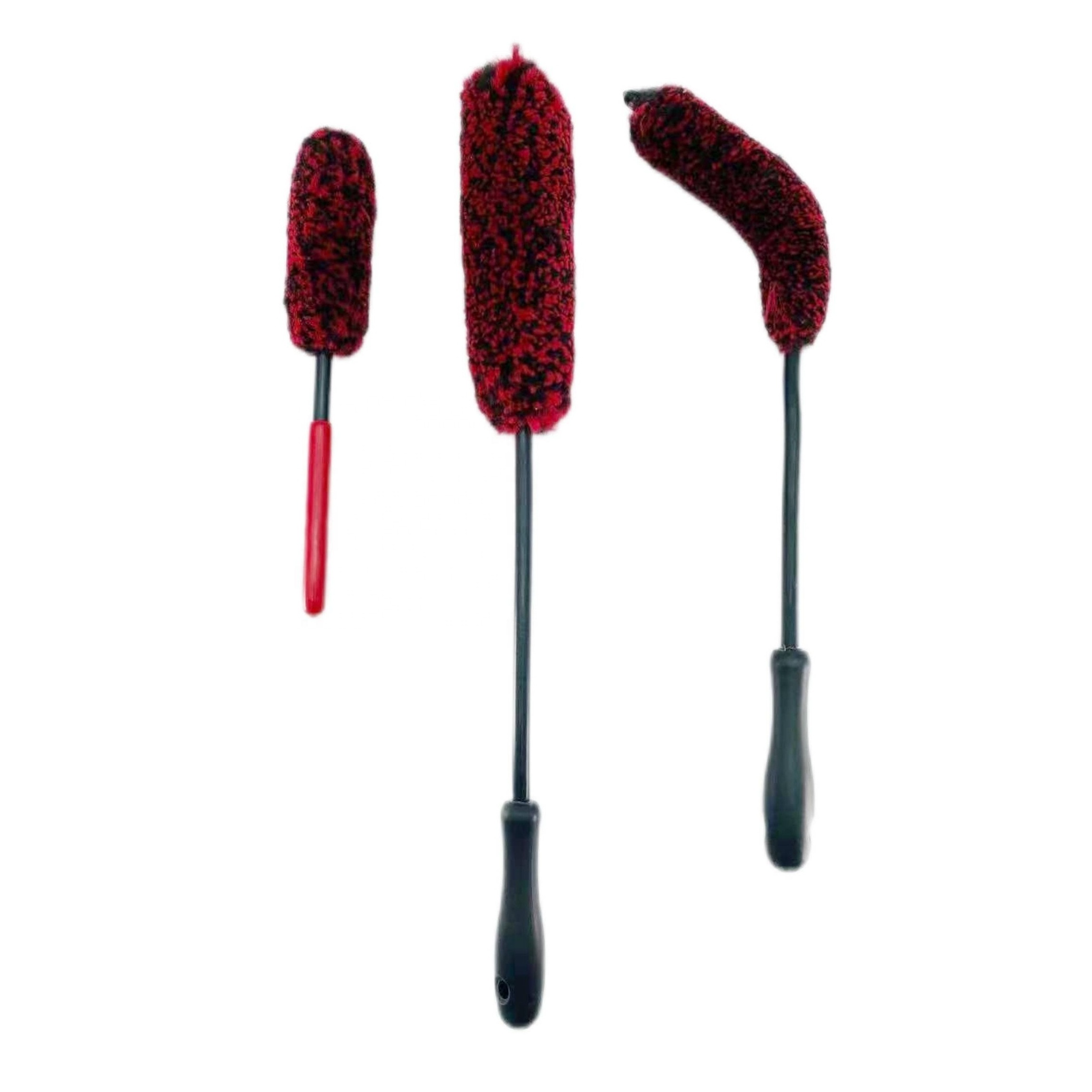 Car wheel brush microfiber super soft with short and long handle auto detailing  tool rim tire cleaning car brush kit