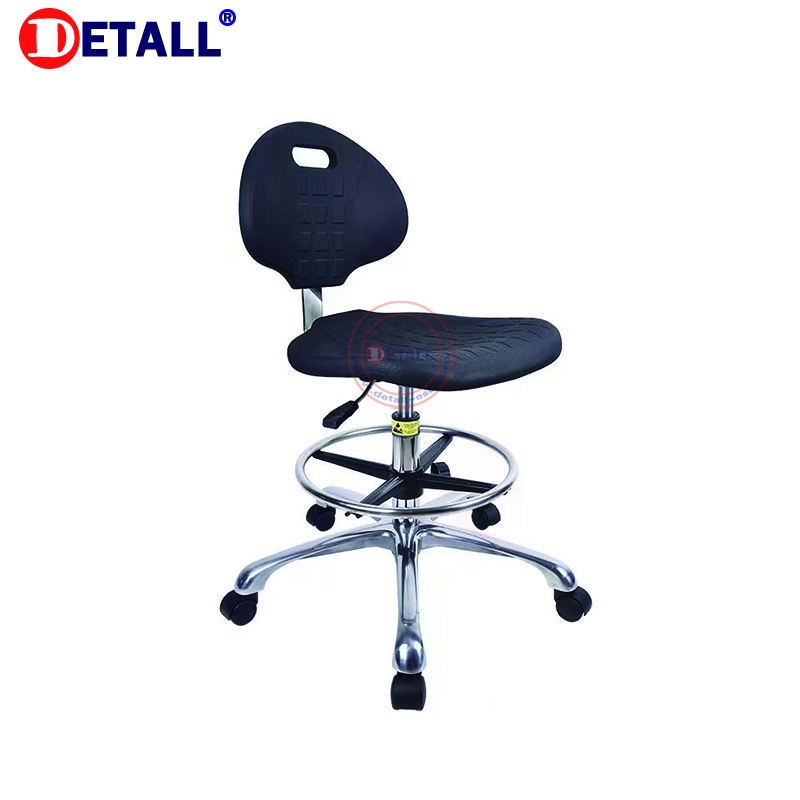 Detall- Height adjustable Stool Chairs Industrial Esd With Armrest Foam Chair for sale