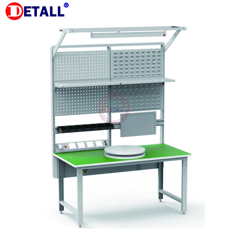 Detall garage workbench with cabinet for storage