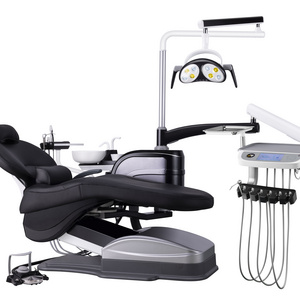 Black edition Dental unit and Dental chair with TWO LED  lamp Dark Knight with CE ISO Approval dental unit prices