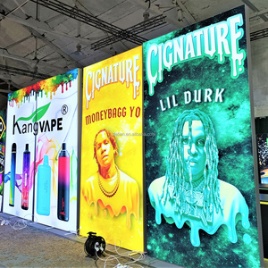 Detian aluminum customized double lit up banner exhibition floor poster advertising lightbox backlit light box sign