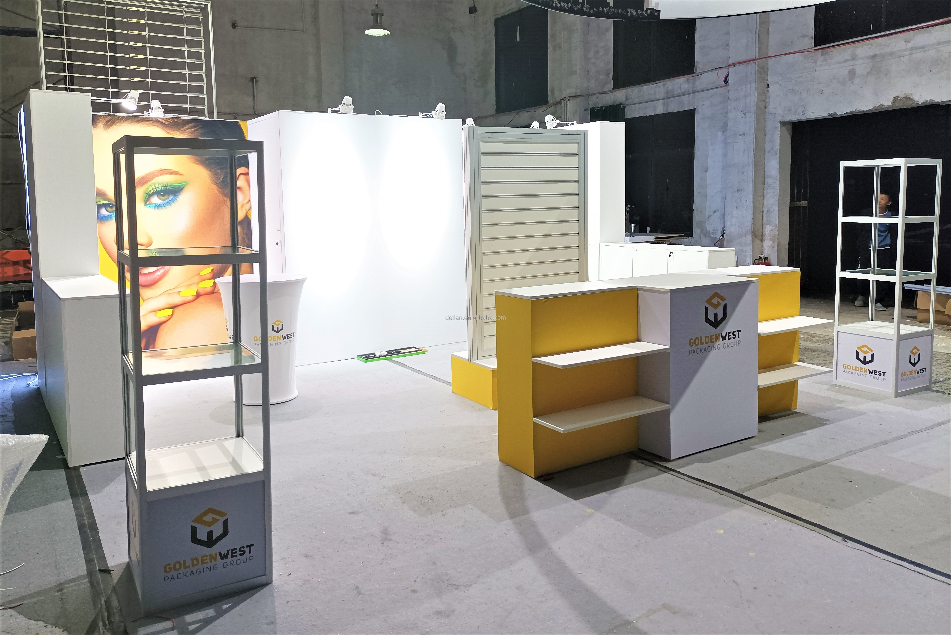 Detian Offer 20 by 20 custom portable modular expo stand wood exhibit display