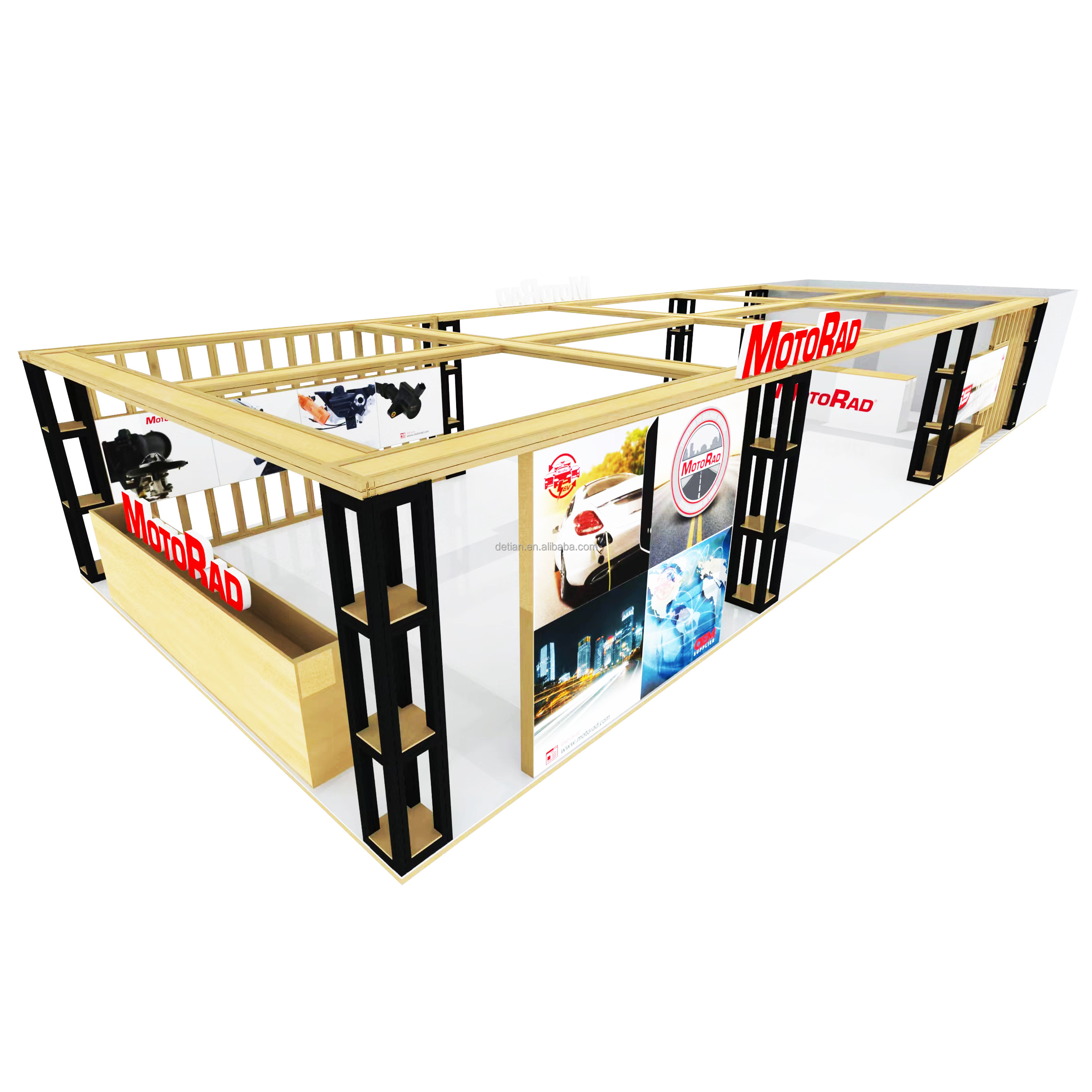 Detian offer Standard modular exhibition system booth design big size trade show display Led Light Box Exhibition Booth