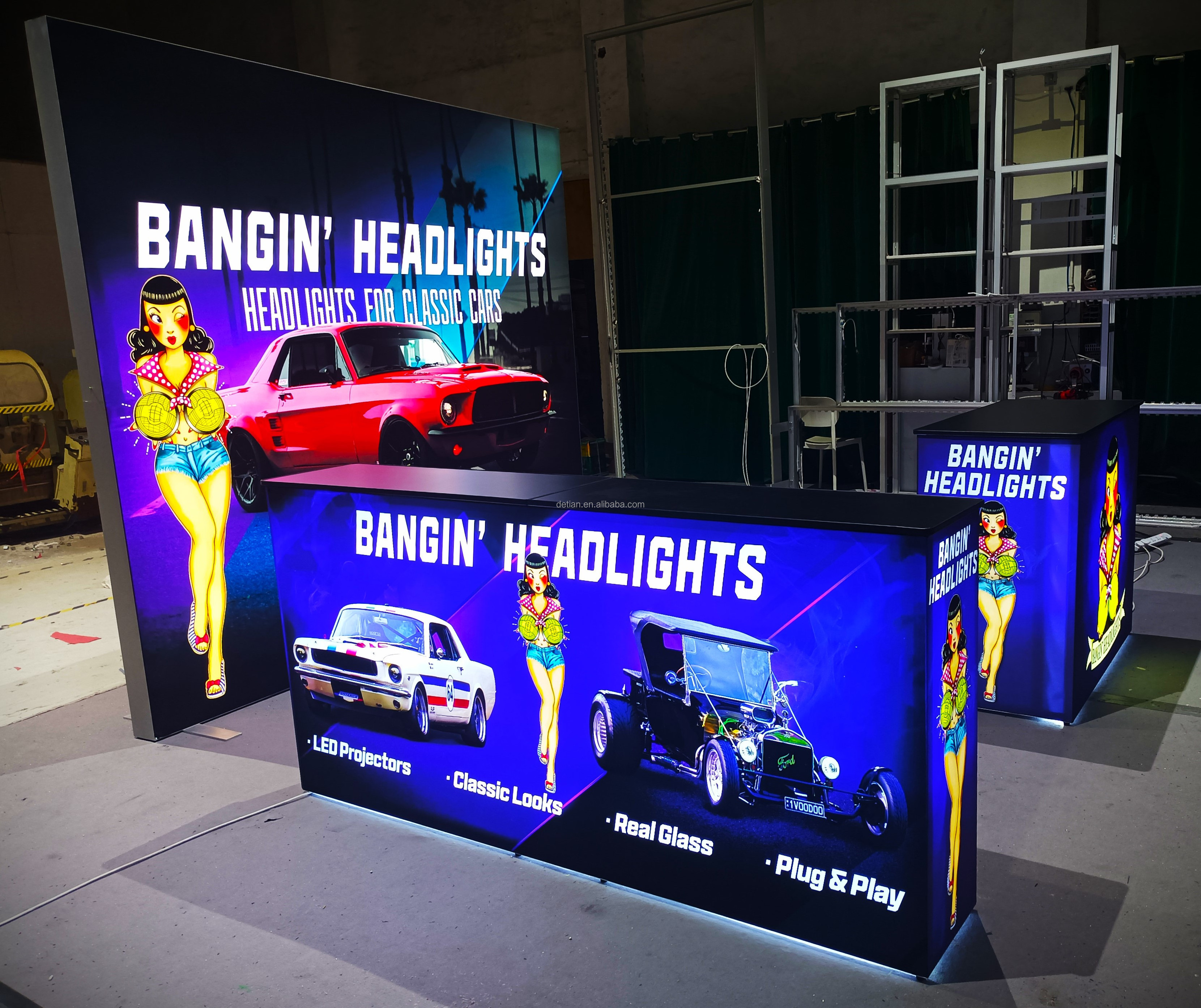 Backlit Light Box Counter Portable Exhibition Counter Bright LED Backlit Trade Show Counter