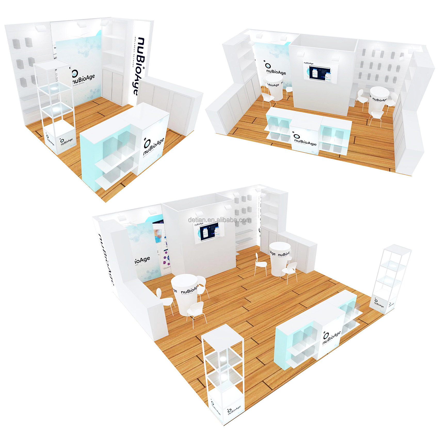 Detian Offer 20 by 20 custom portable modular expo stand wood exhibit display