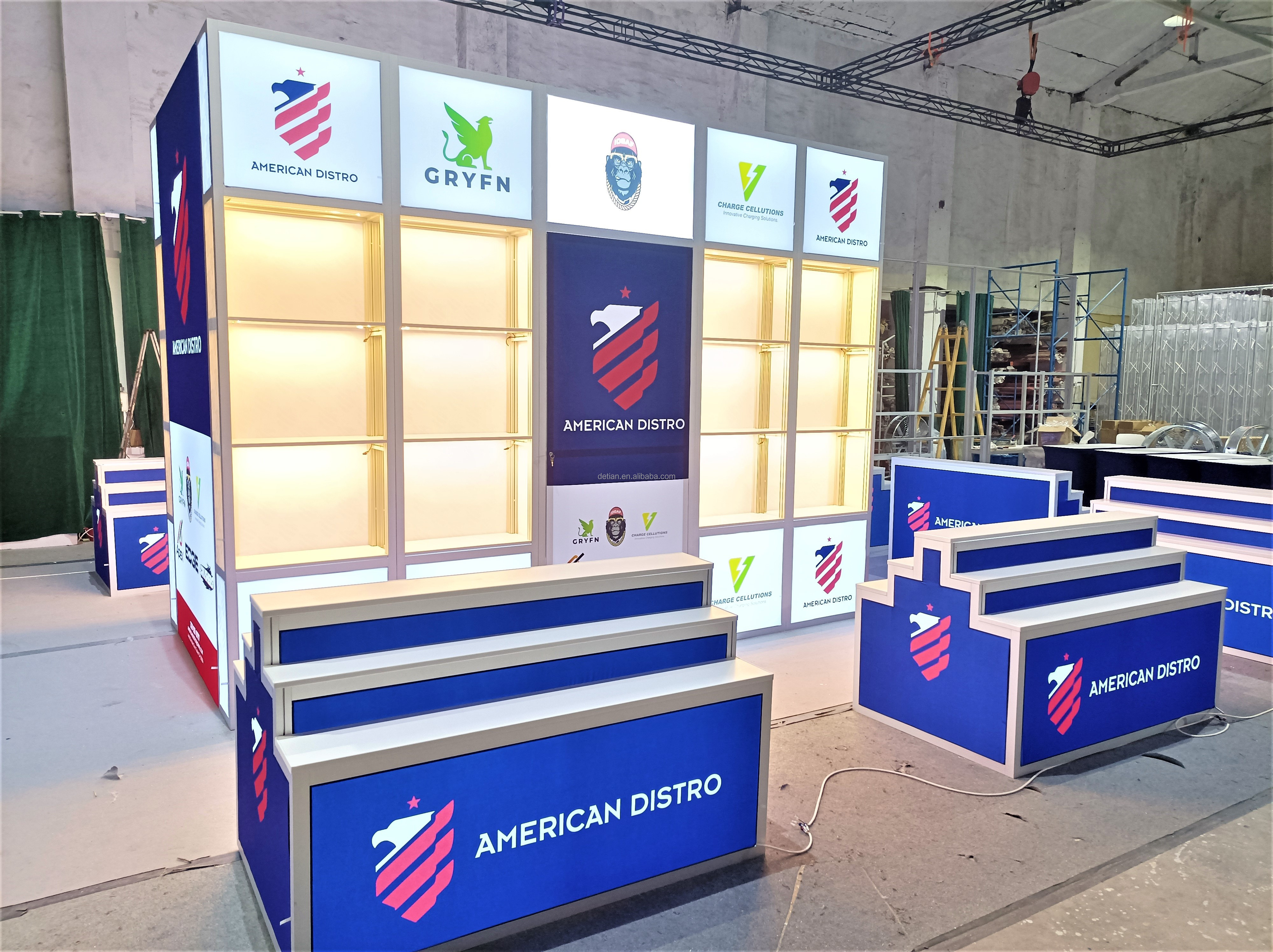 Portable Easy Assemble Backlit Exhibition Display Aluminum Frame Led Fabric Light Box Trade Show Booth