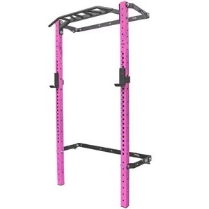 2023 Deti Home Gym Fitness Equipment Space Saving  Wall Mount Folding Squat Rack with Pull Up Bar