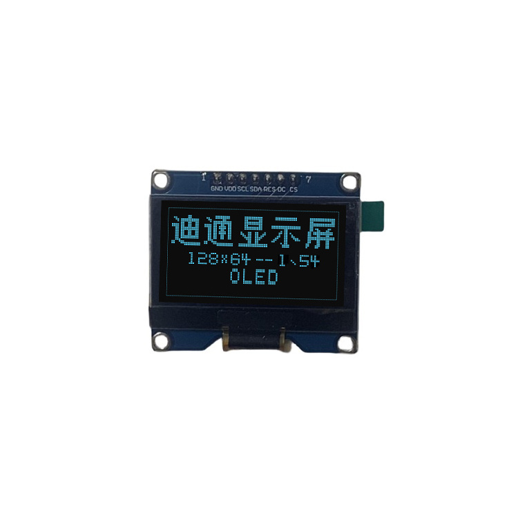 1.54 inch 128x64 pixels SSD1309 blue colour 7pin panel I2C SPI Interface oled screen small oled display