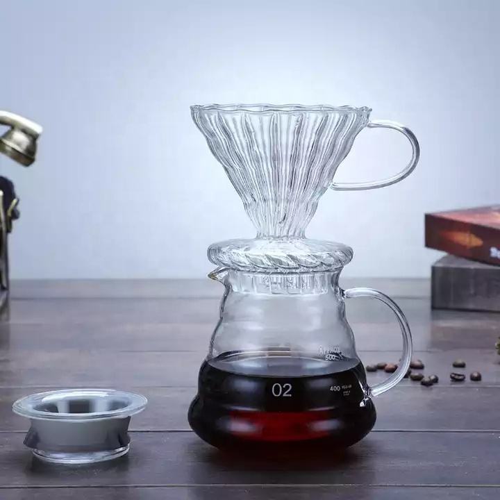 Pour Over Glass Range Coffee Server 360ml 600ml 800ml Carafe Drip Coffee Pot Coffee Kettle Brewer Barista Percolato