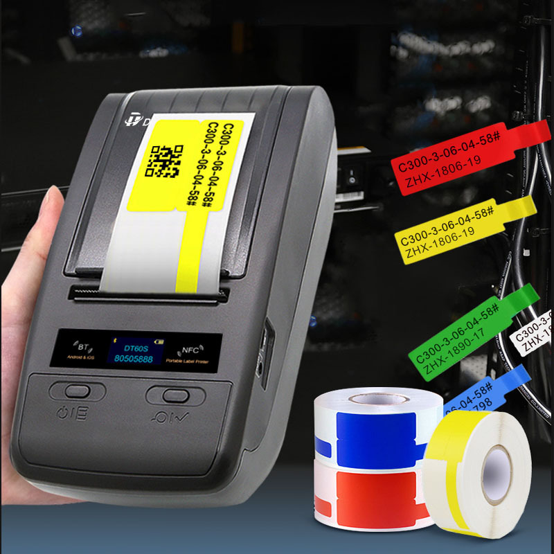 Detonger DT60S Barcode QR Code Label Maker Android iOS Outdoor Cable Label Thermal Transfer Printer