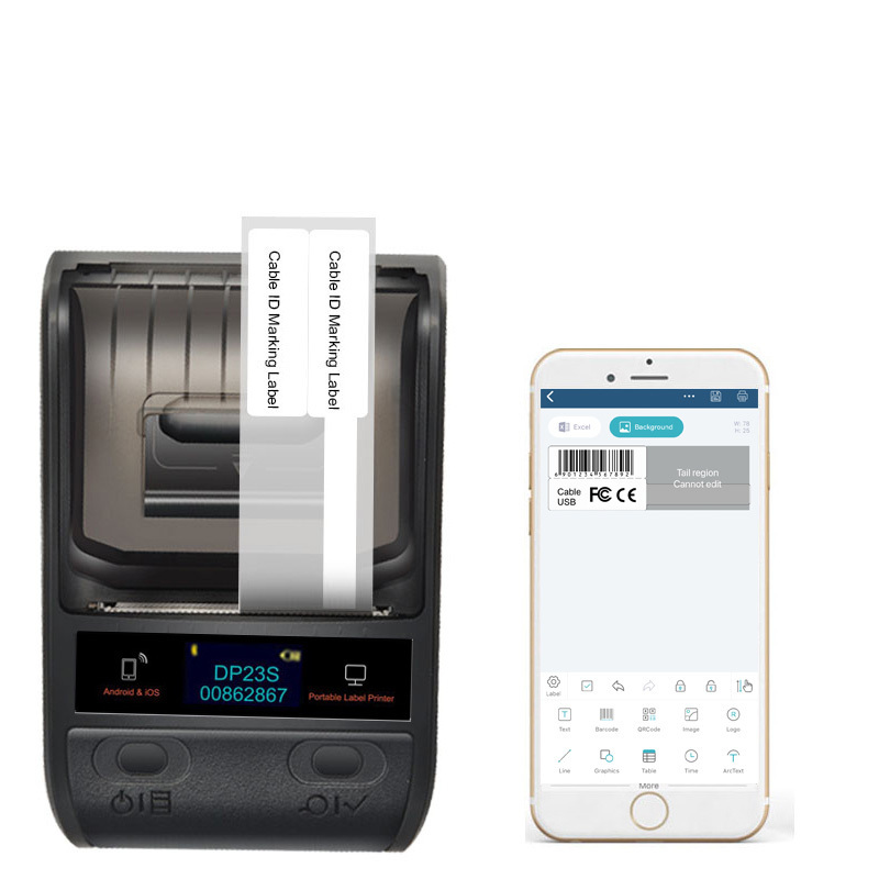 Detonger 58mm small portable price tag label printer barcode qr code sticker label thermal printer