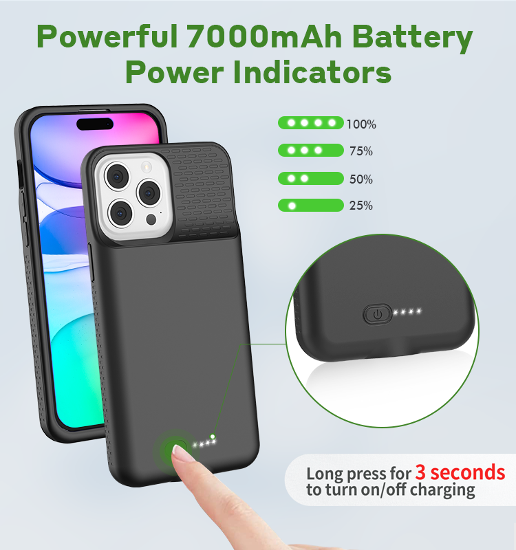 Wireless Charging Power Bank Charging Battery Case Magnetic Protective Charging Cover For iPhone 15/15Pro/14/14Pro/13/13Pro