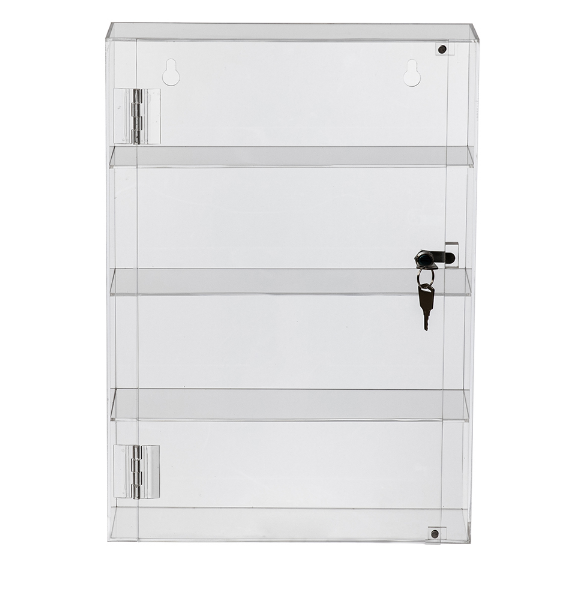 Custom 4 Tier Acrylic Display Case Clear Display Case With Lock And 2 Keys Retail Display Cases