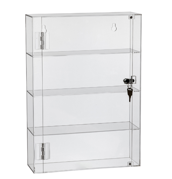 Custom 4 Tier Acrylic Display Case Clear Display Case With Lock And 2 Keys Retail Display Cases