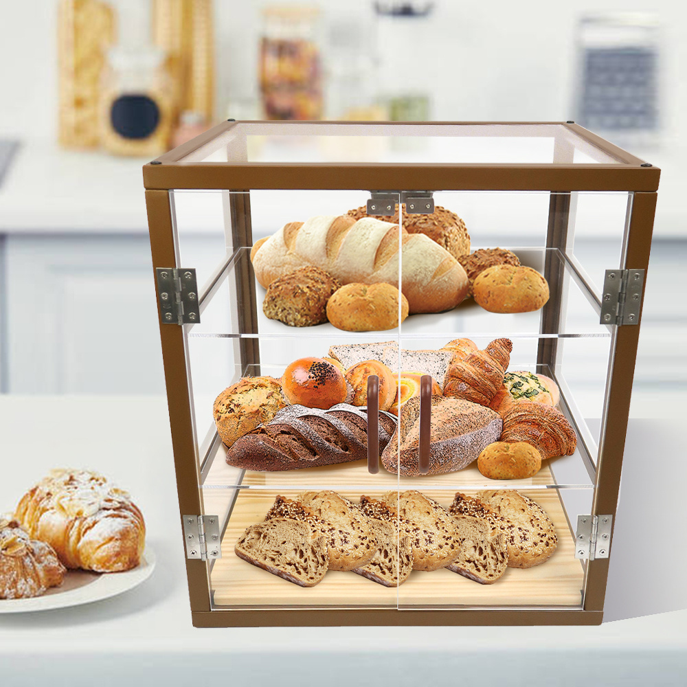 Custom And Wholesale Stand Bread Bakery Cabinet Cake Showcase Acrylic Pastry Display Case With High Quality